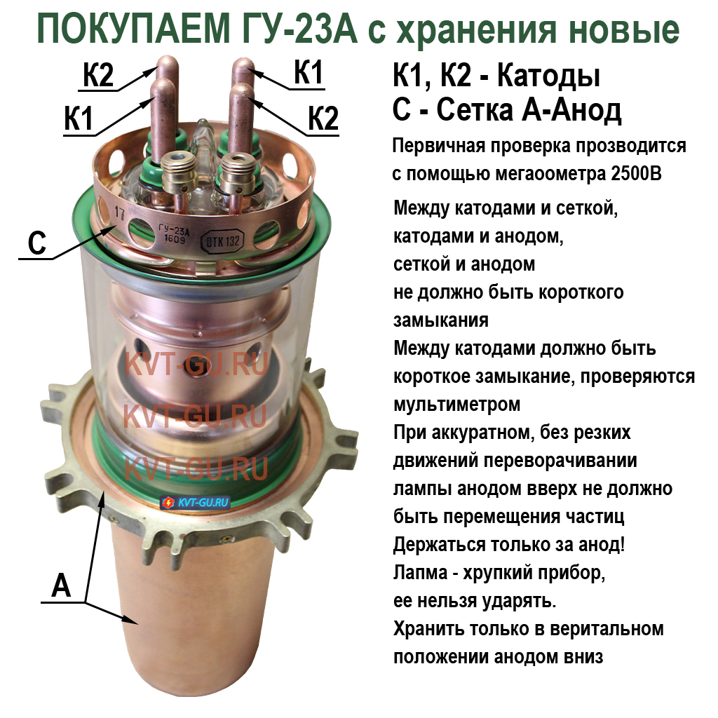 Куплю генераторные лампы ГУ-23А с хранения